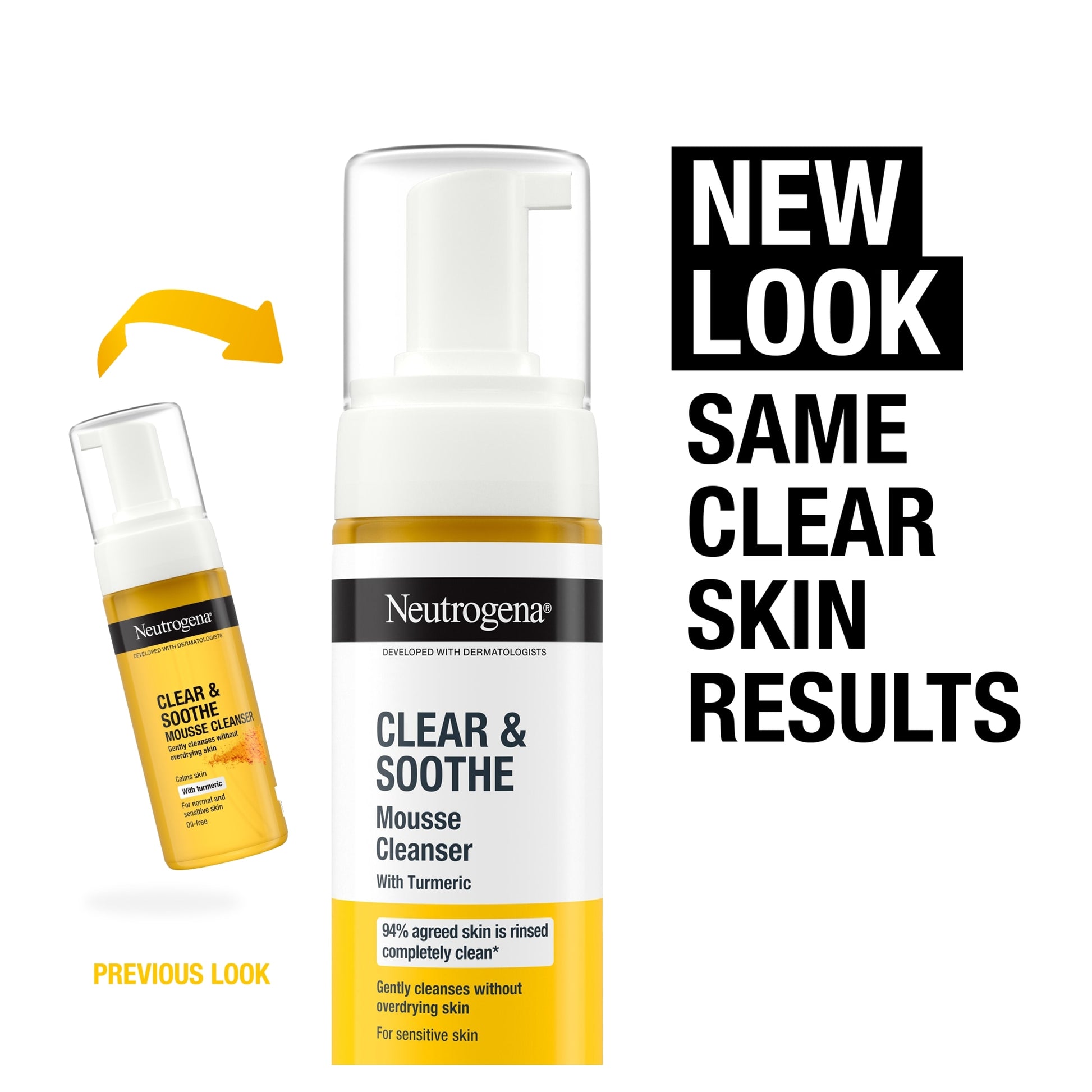 Neutrogena Clear & Soothe Mousse Cleanser Face Wash with Turmeric 150ml — image 3