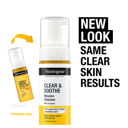 Neutrogena Clear & Soothe Mousse Cleanser Face Wash with Turmeric 150ml — image 3
