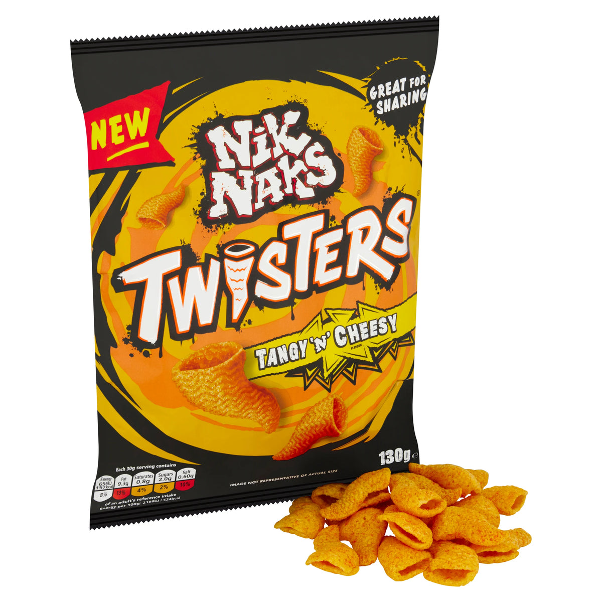Nik Naks Twisters Tangy 'N' Cheesy Sharing Crisps 130g — image 2