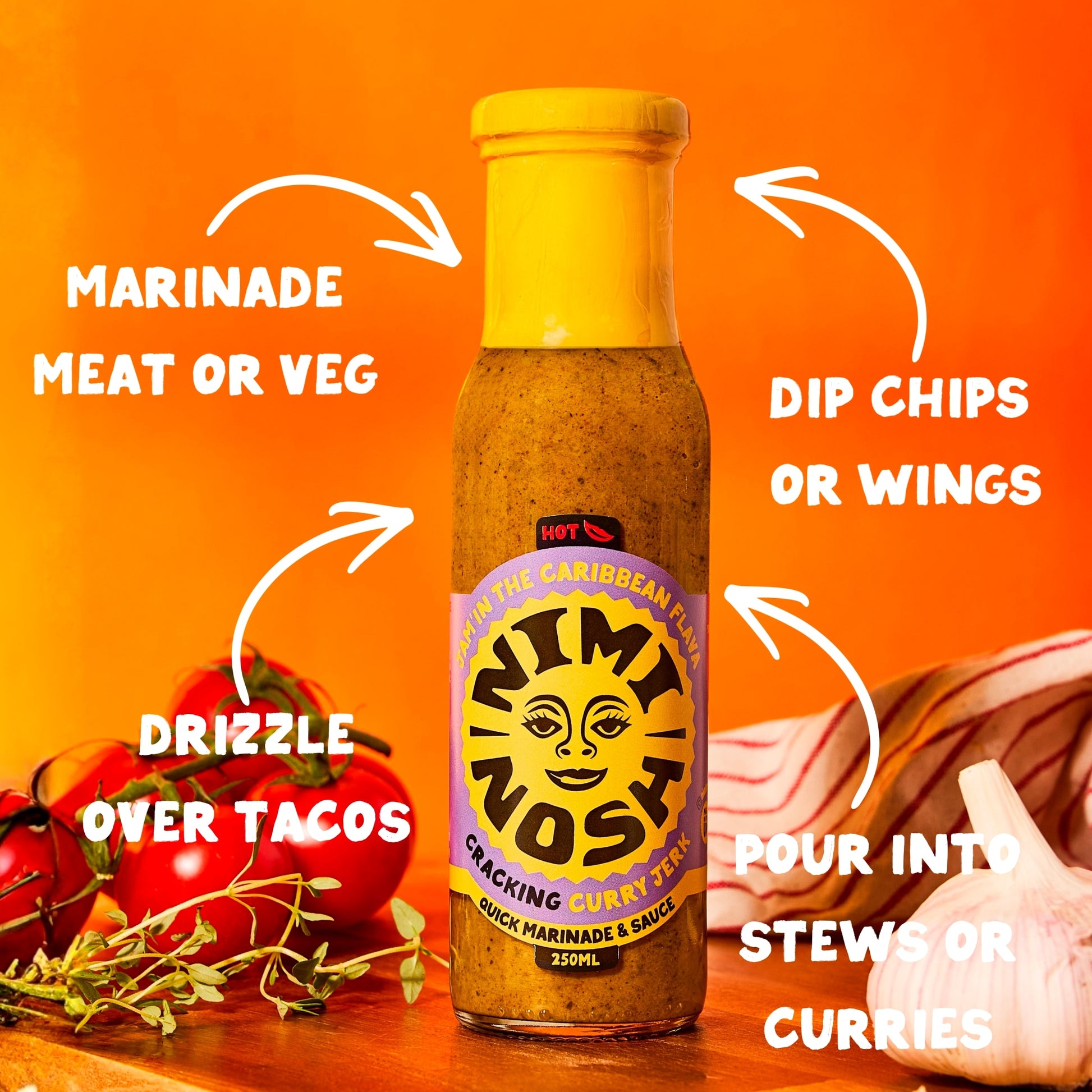 Nimi Nosh Cracking Curry Jerk Quick Marinade & Sauce 250ml — image 2