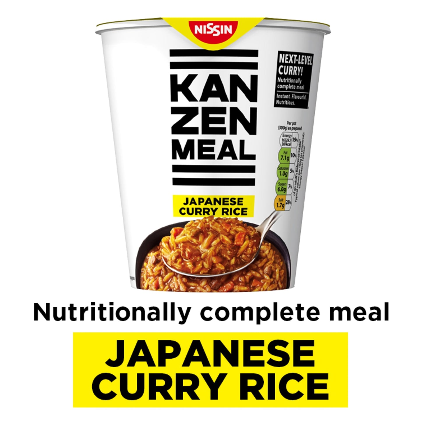 Nissin Kanzen Meal Japanese Curry Nutritionally Complete Instant Rice Pot 108g — image 2