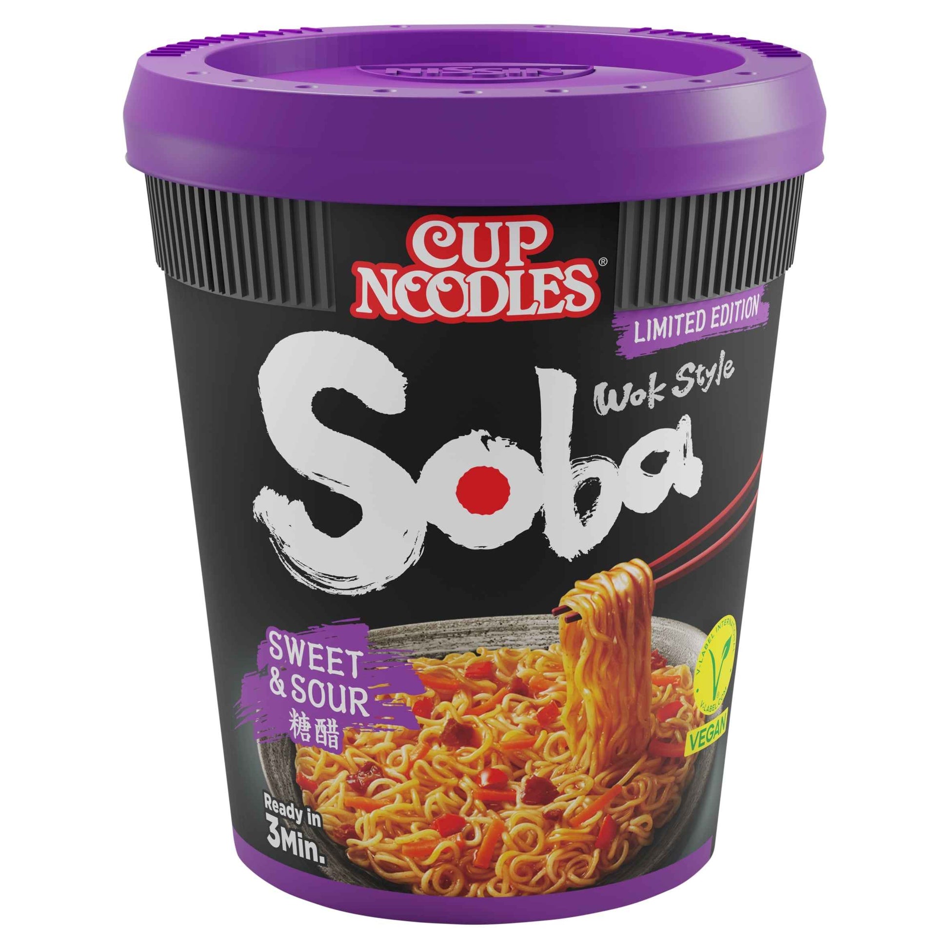 NISSIN Soba Cup Noodles Sweet & Sour Instant Noodles Pot 88g