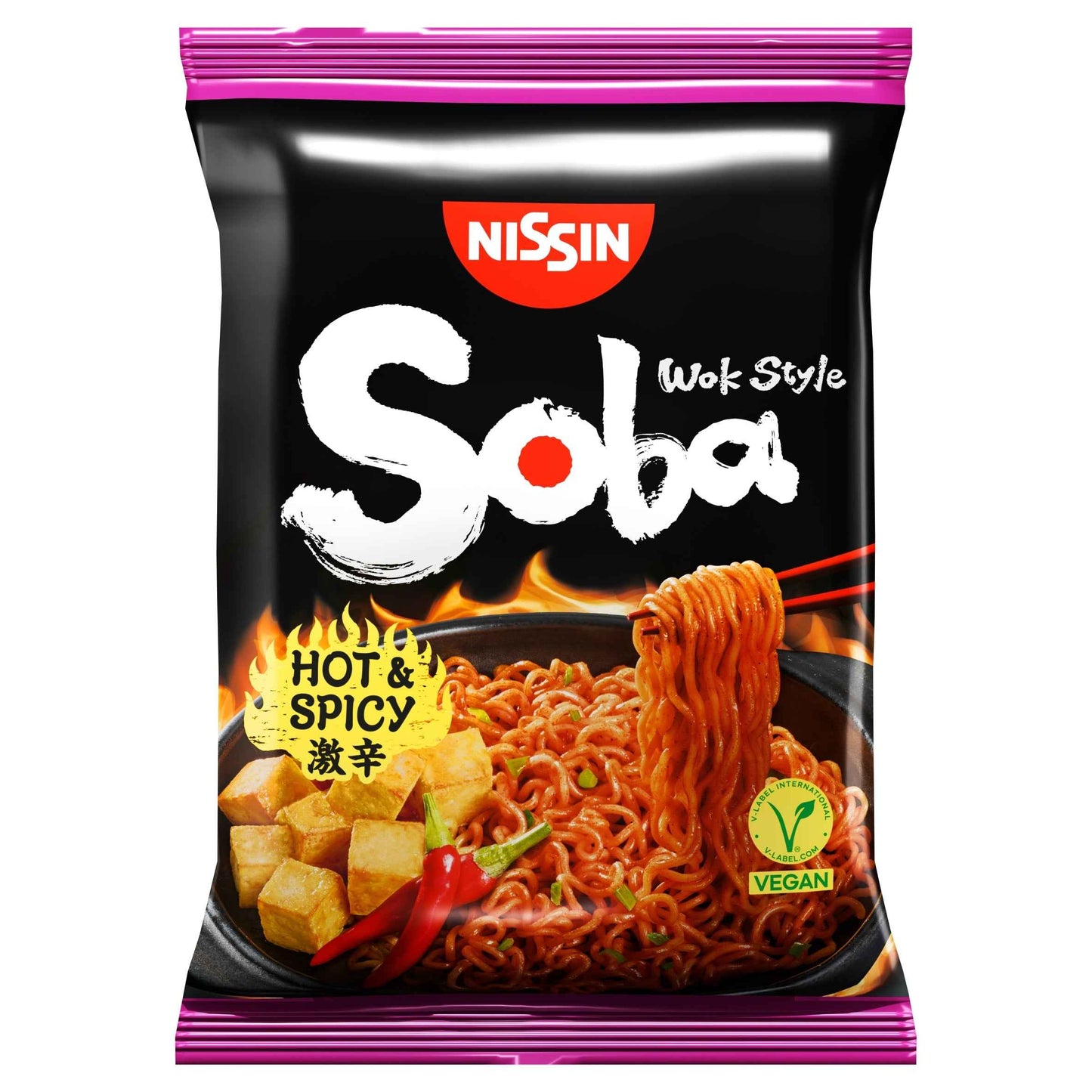 NISSIN Wok Style Soba Instant Noodles - Hot & Spicy 111g