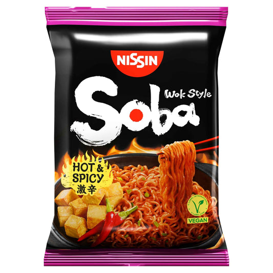 NISSIN Wok Style Soba Instant Noodles - Hot & Spicy 111g