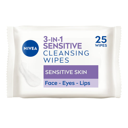 NIVEA 3-in-1 Sensitive Cleansing Wipes 25 Pack — image 1