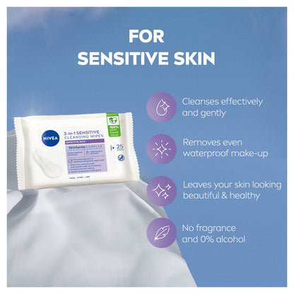 NIVEA 3-in-1 Sensitive Cleansing Wipes 25 Pack — image 4