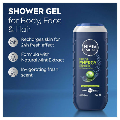 NIVEA MEN Energy Mint Extract Shower Gel 250ml — image 5
