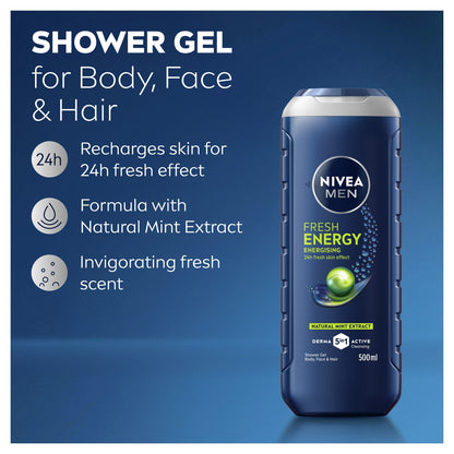 Nivea Men Energy Shower Gel 500Ml — image 5