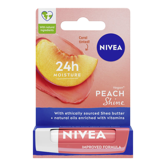 NIVEA Peach Shine Lip Balm 4.8g — image 1