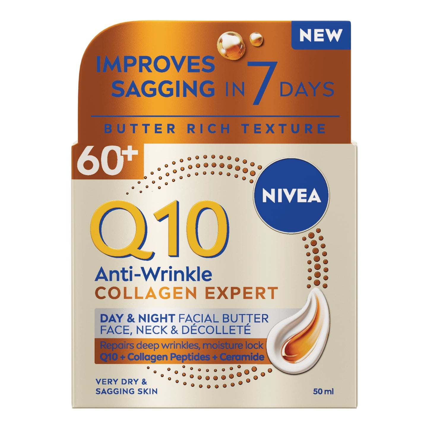 NIVEA Q10 Anti-Wrinkle 60+ Collagen Facial Butter 50ml — image 1