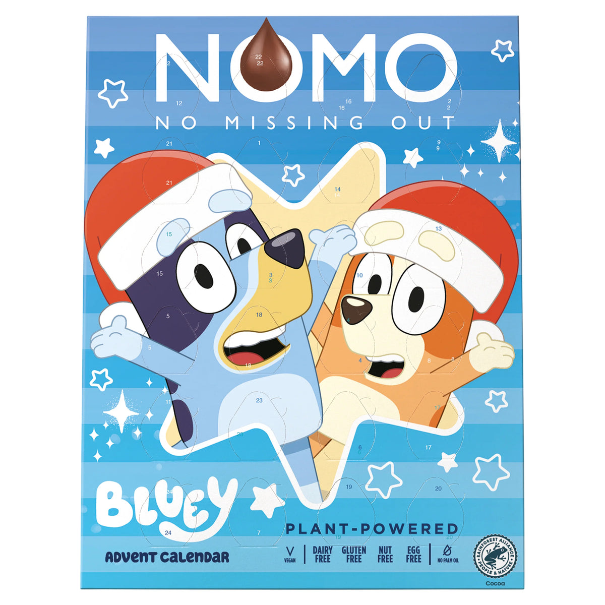 NOMO Bluey Advent Calendar 24 Creamy Choc Drops 70g — image 1
