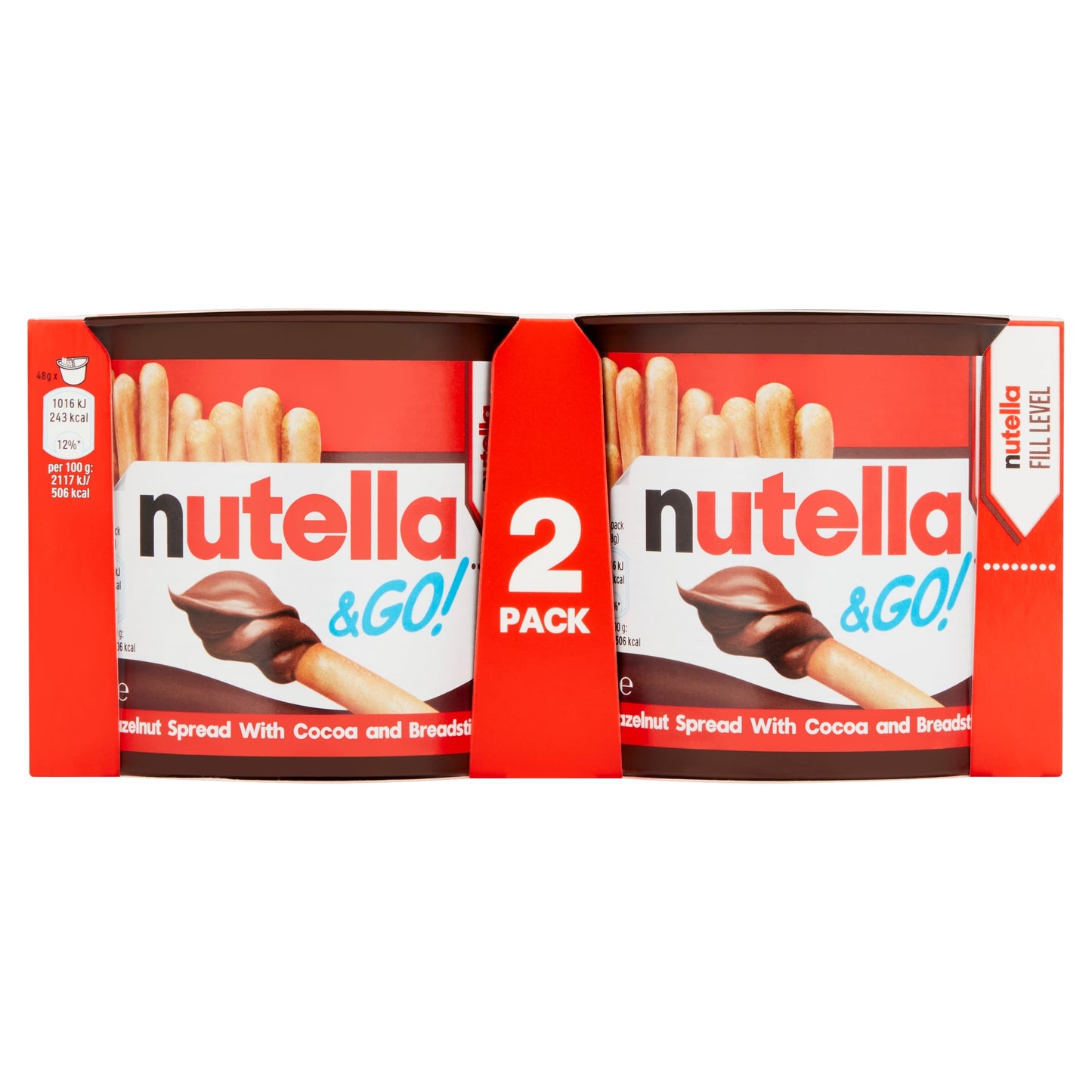 Nutella & Go! Hazelnut Chocolate Spread and Breadsticks Snack Pot Multipack 2 x 48g — image 1