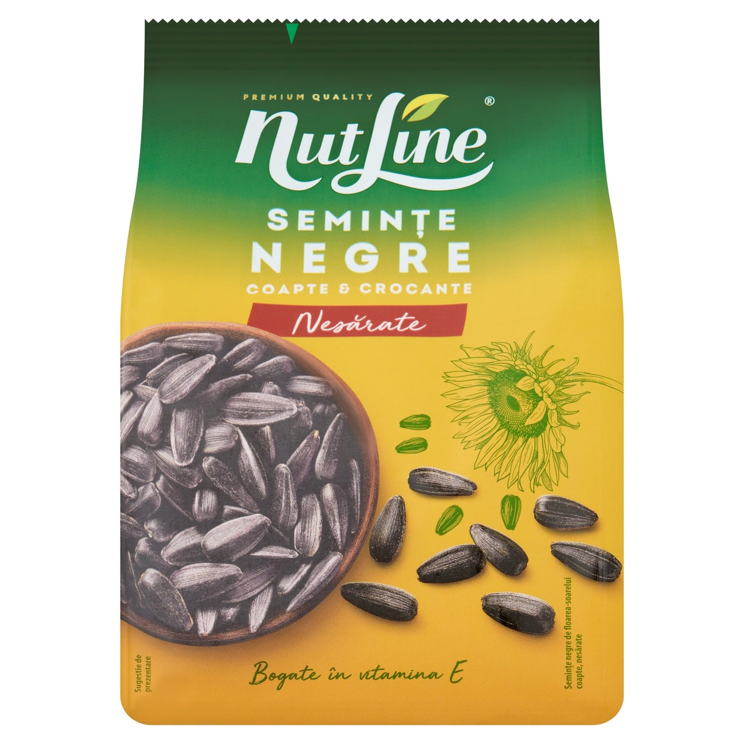 Nutline Air Roasted Black Sunflower Seeds, Without Salt 300g — image 1