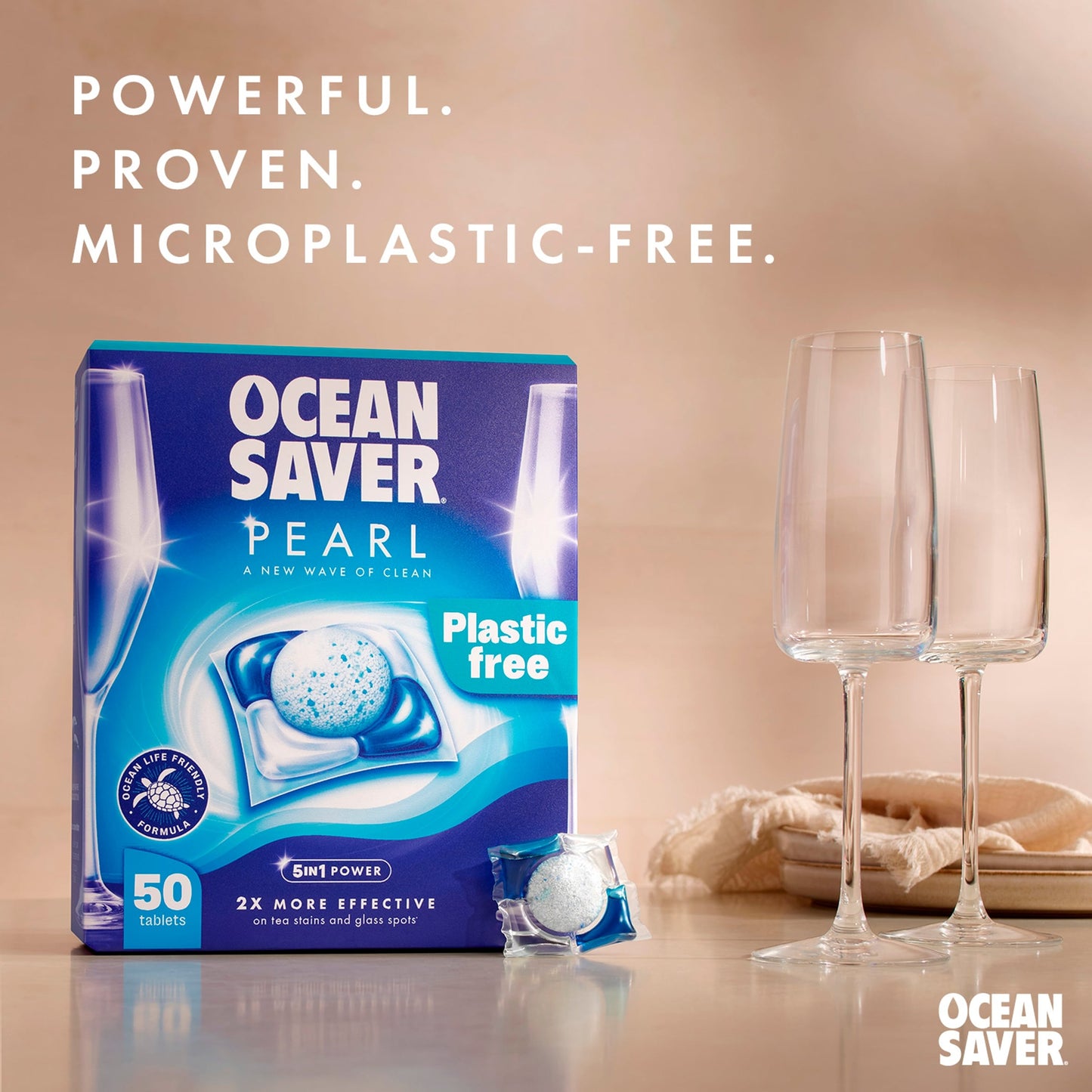 OceanSaver Pearl All in One 50 Plastic Free Dishwasher Tablets 700g — image 2