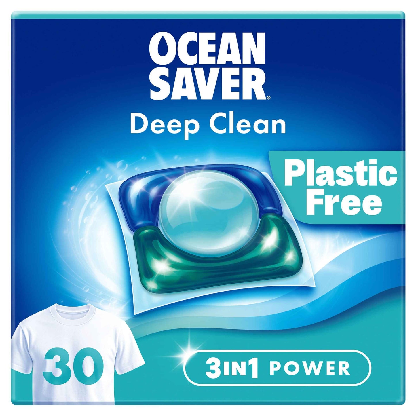 Oceansaver Plastic Free 30 Deep Clean Washing Capsules Wild Sea &
