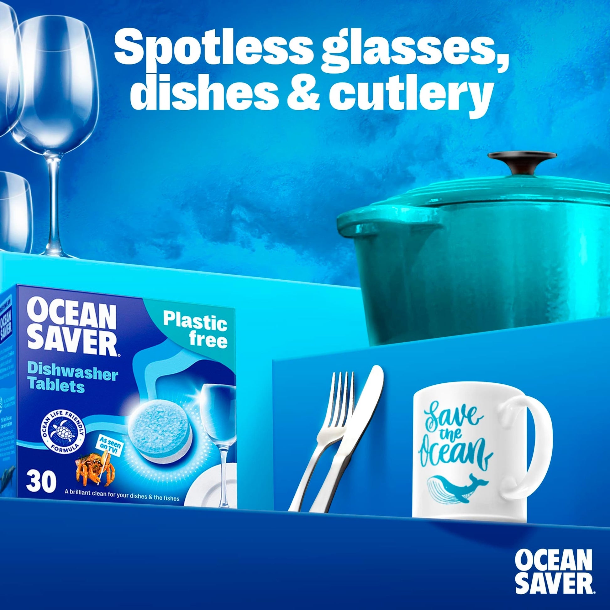 OceanSaver Plastic Free Eco Dishwasher Tablets 30 Pack 420g — image 4