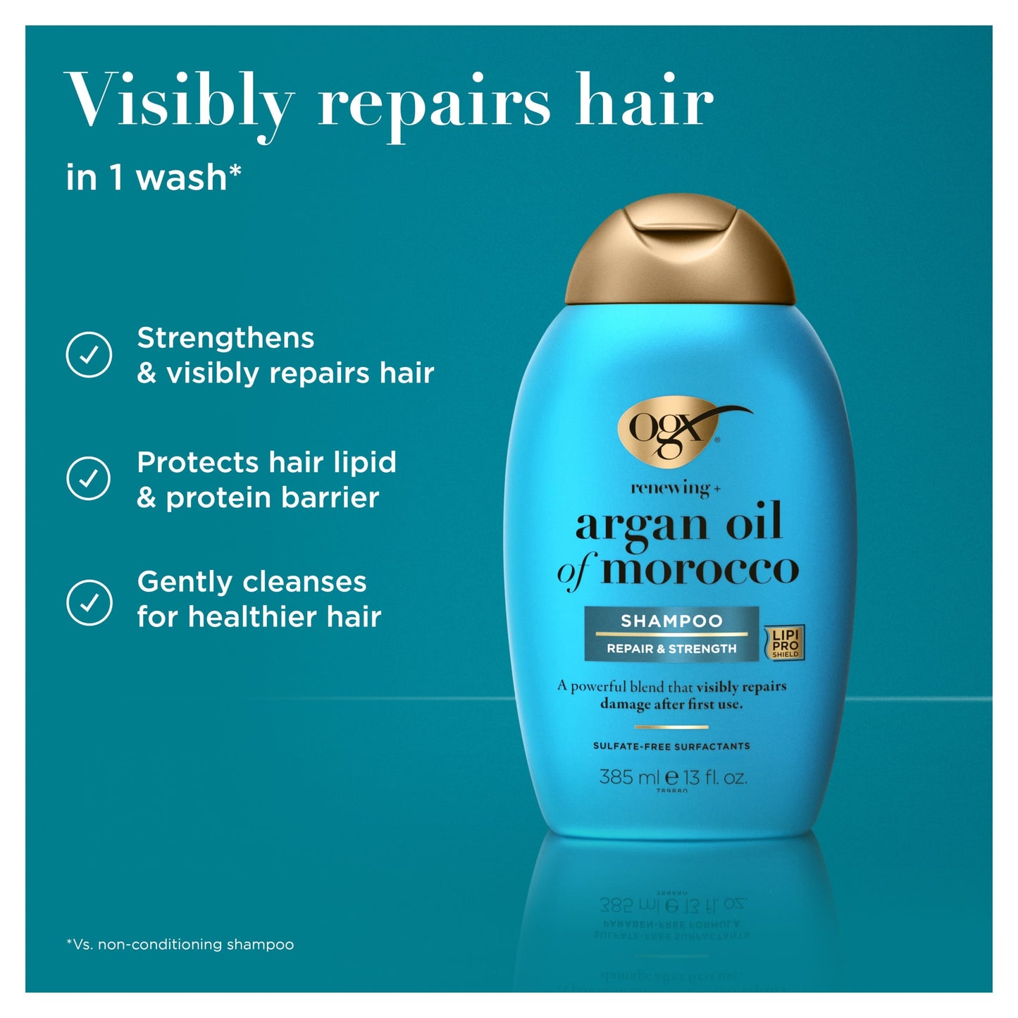 OGX Argan Oil of Morocco Hair Shampoo for Dry Damaged Hair 385ml — image 3