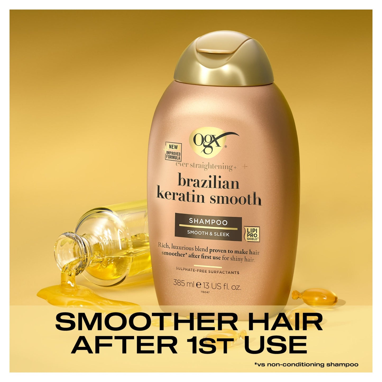 OGX Brazilian Keratin Smooth Shampoo for Dry Hair 385ml — image 3