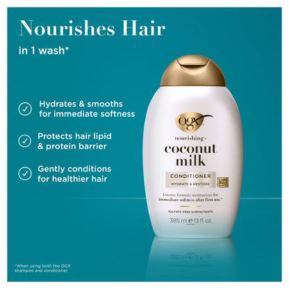OGX Coconut Milk Conditioner for Dry and Damaged Hair 385ml — image 3