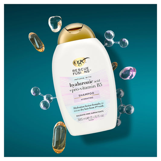 OGX Rescue Fusions Hyaluronic Acid +Pro-Vitamin B5 Shampoo 385ml — image 2
