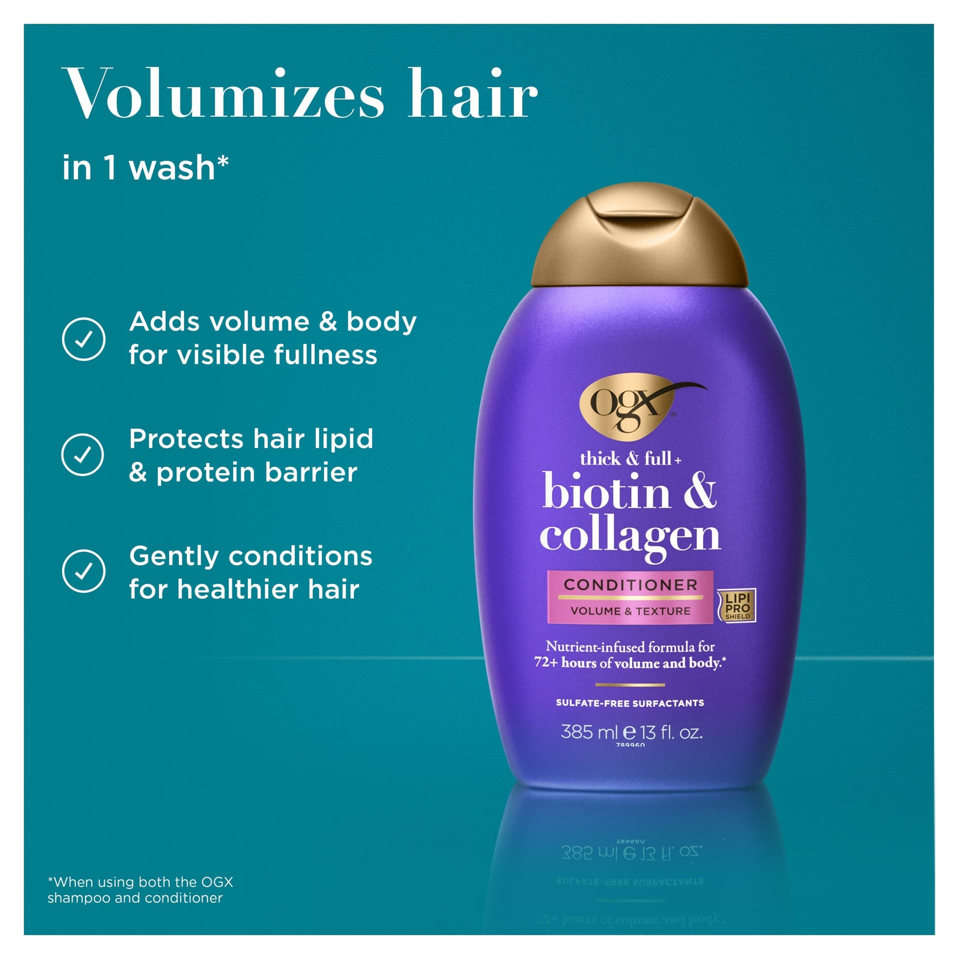 OGX Thick & Full + Biotin & Collagen Conditioner 385ml — image 3