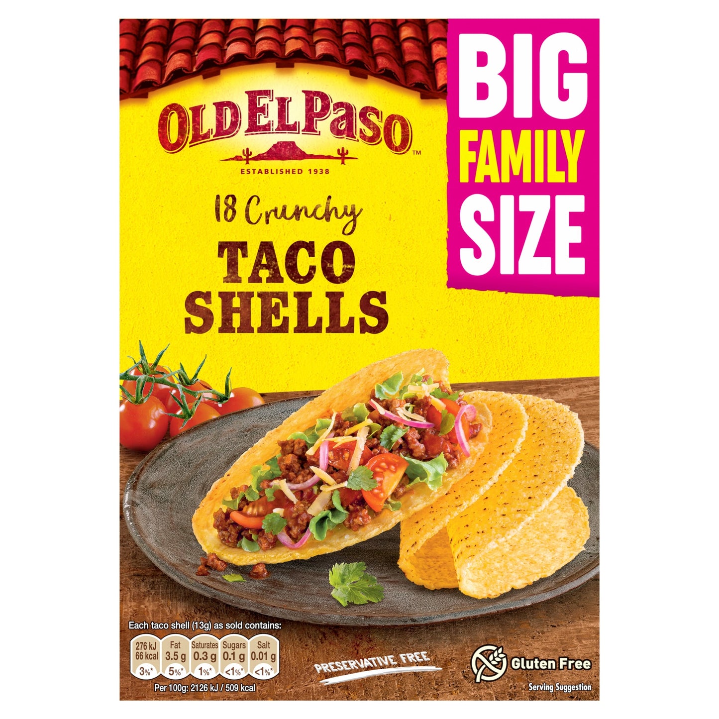 Old El Paso 18 Crunchy Taco Shells Family Pack 234g — image 1