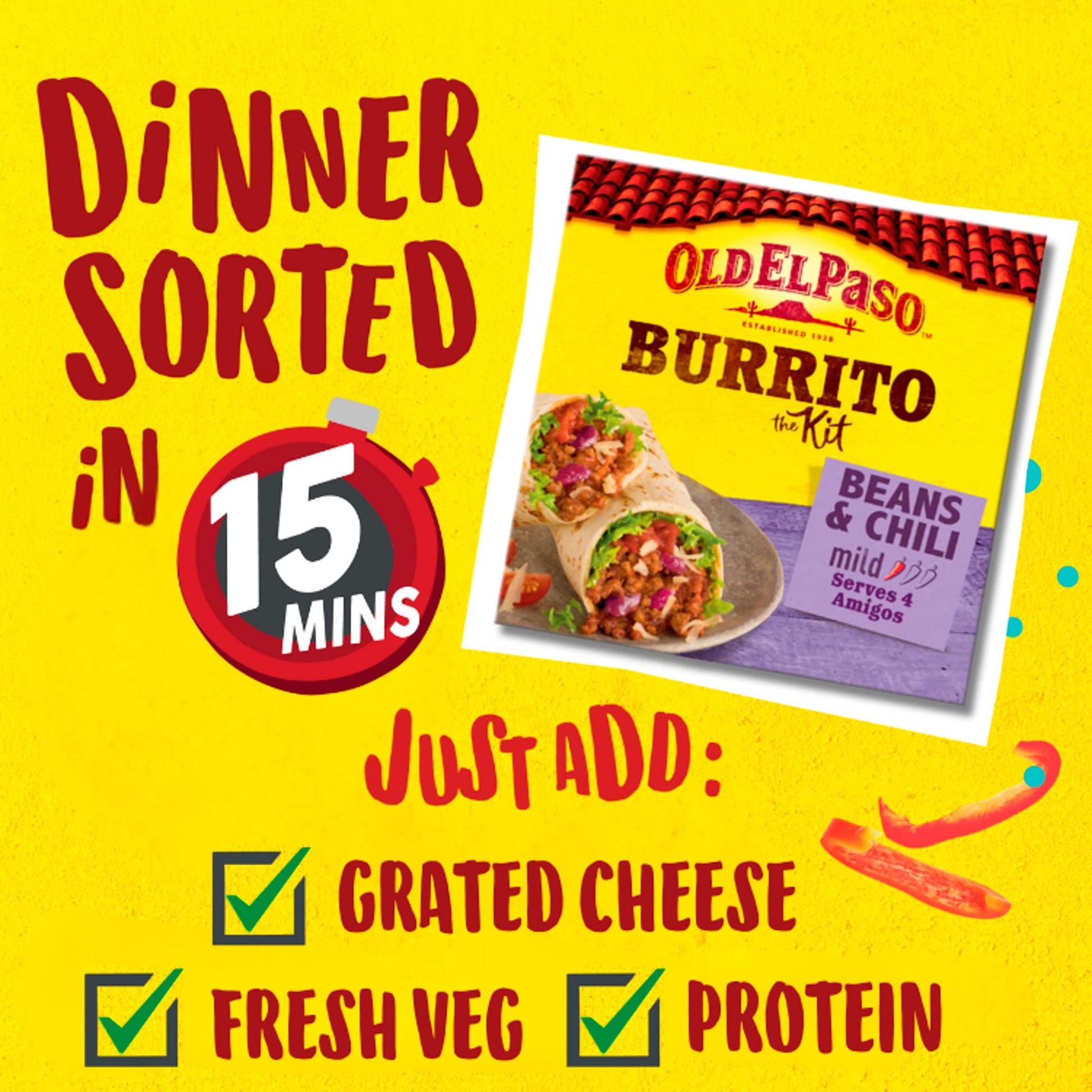 Old El Paso Burrito Dinner Kit 620G — image 2