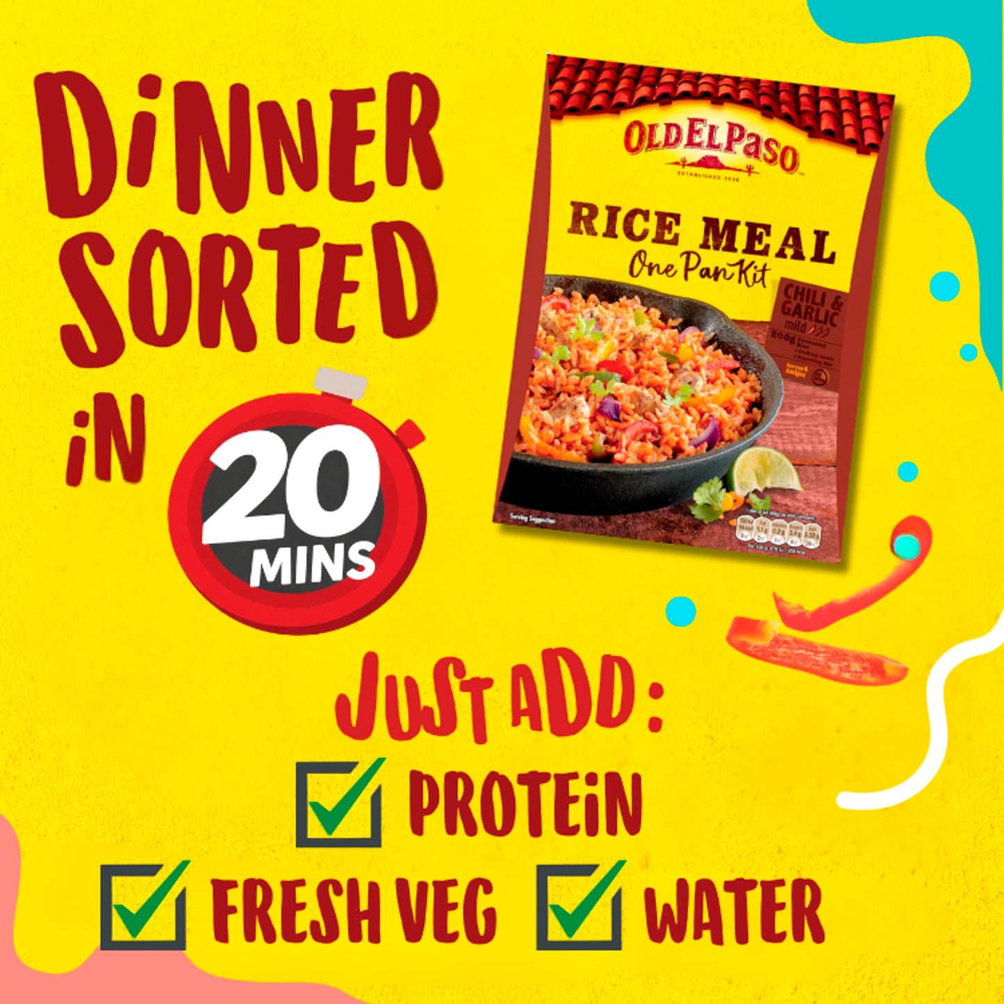 Old El Paso Chilli & Garlic Rice Kit 355G — image 2