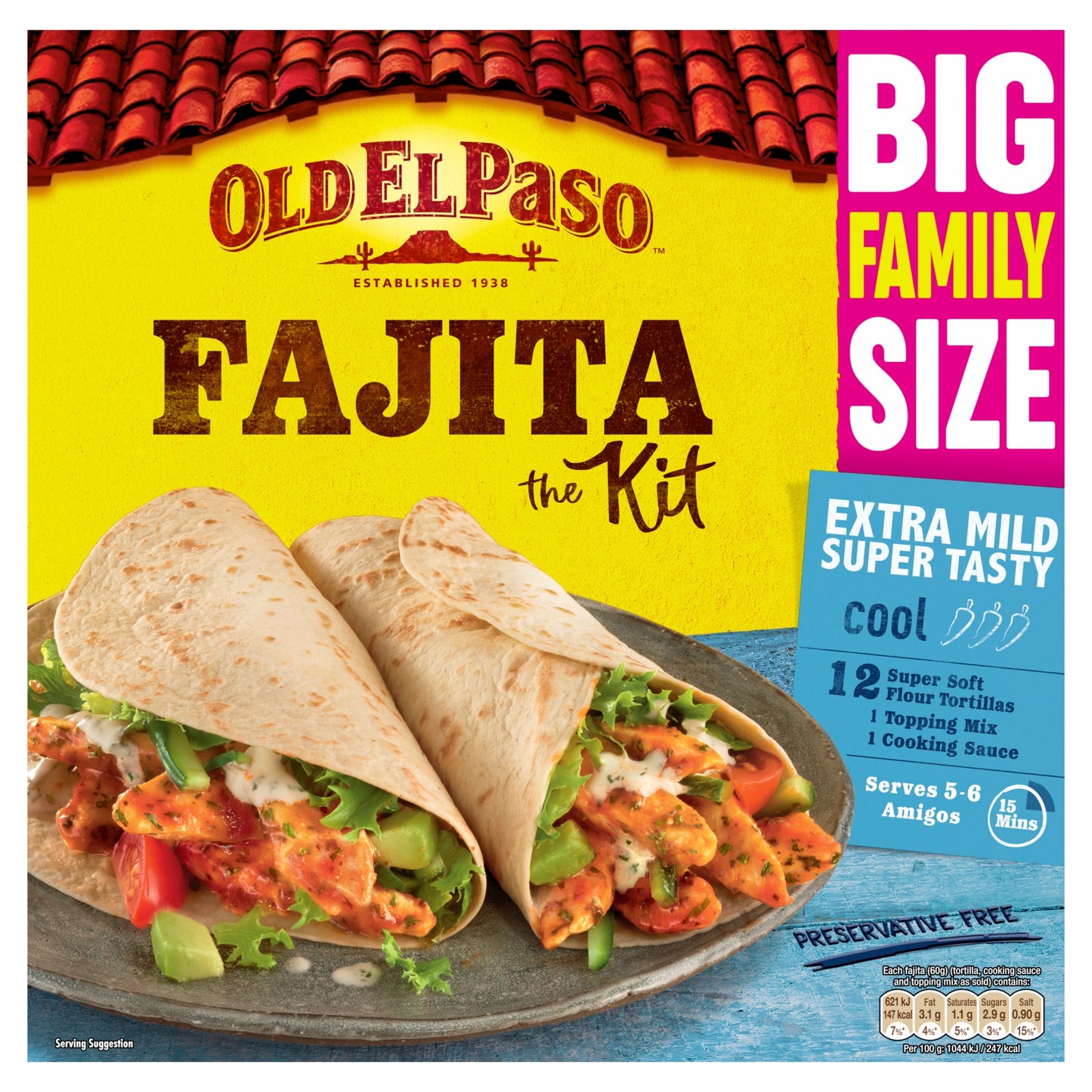 Old El Paso Fajita Flour Tortillas Kit 714g — image 1