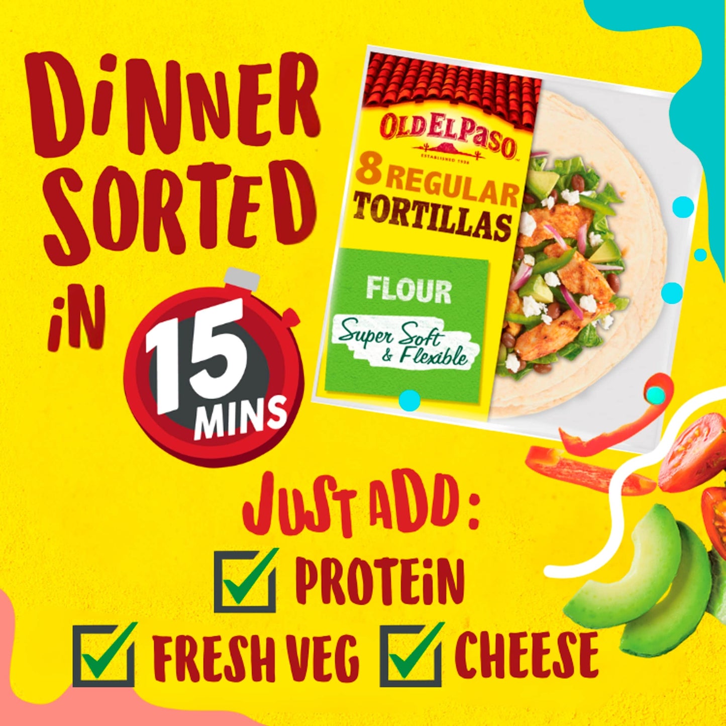 Old El Paso Regular Super Soft Flour Tortillas Wraps 8Pk 326G — image 2