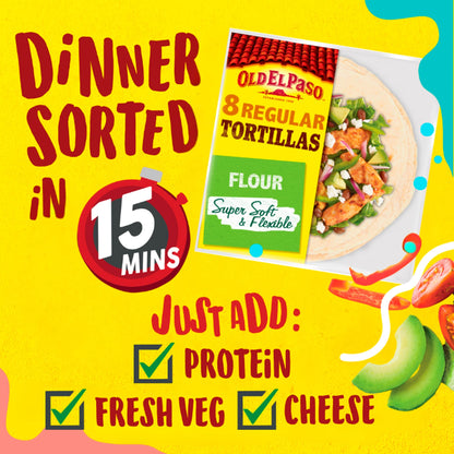 Old El Paso Regular Super Soft Flour Tortillas Wraps 8Pk 326G — image 2