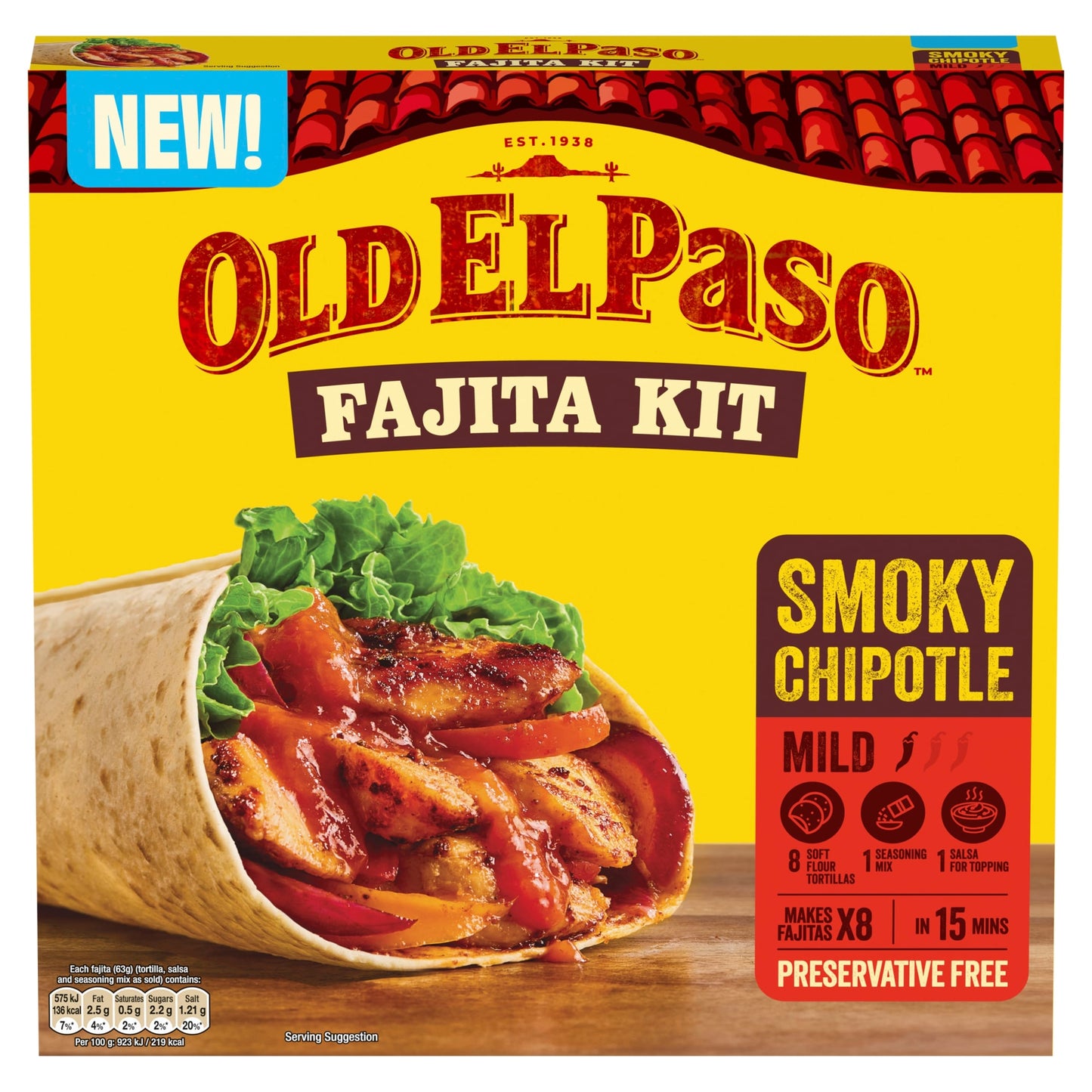 Old El Paso Smoky Chipotle Fajita Kit 500g — image 1