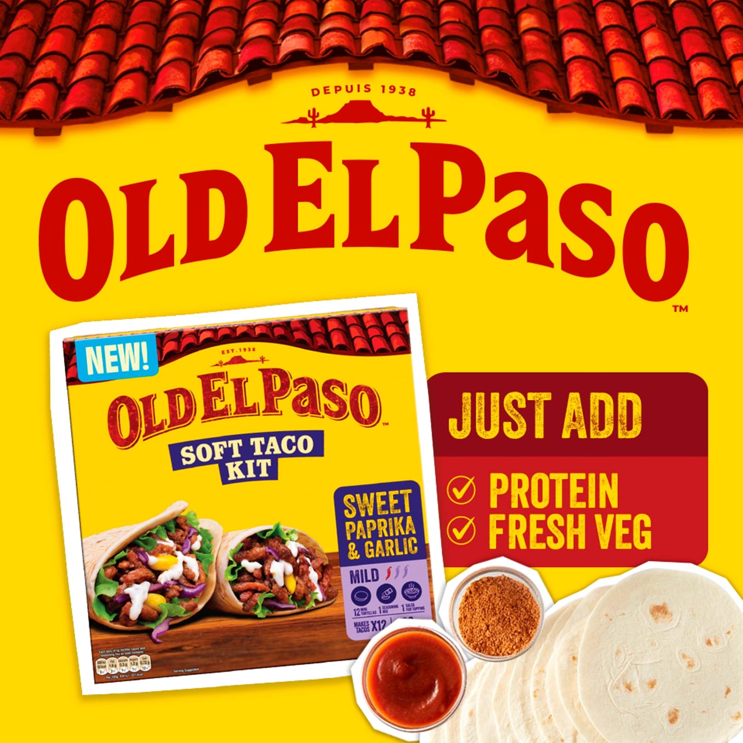Old El Paso Soft Taco Kit Sweet Paprika & Garlic 499g — image 2