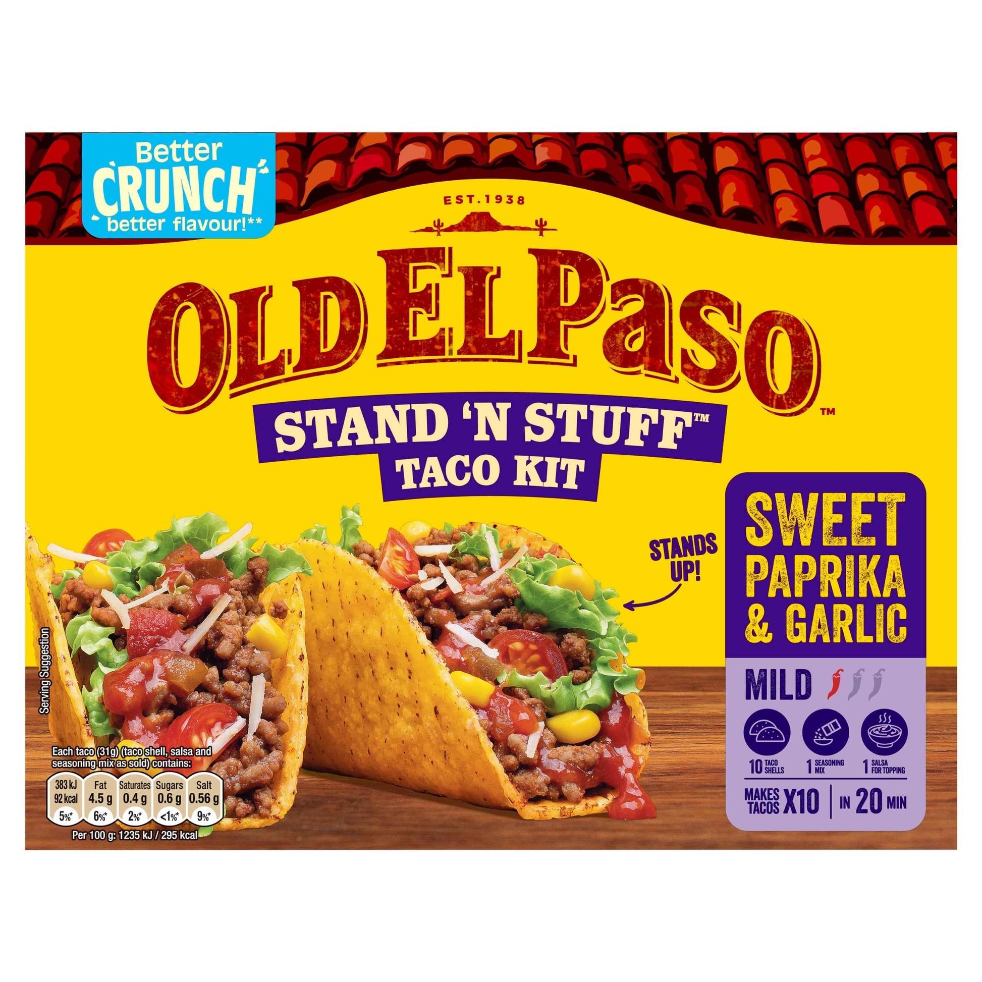 Old El Paso Stand 'N' Stuff Taco Kit - Sweet Paprika & Garlic 312g — image 1
