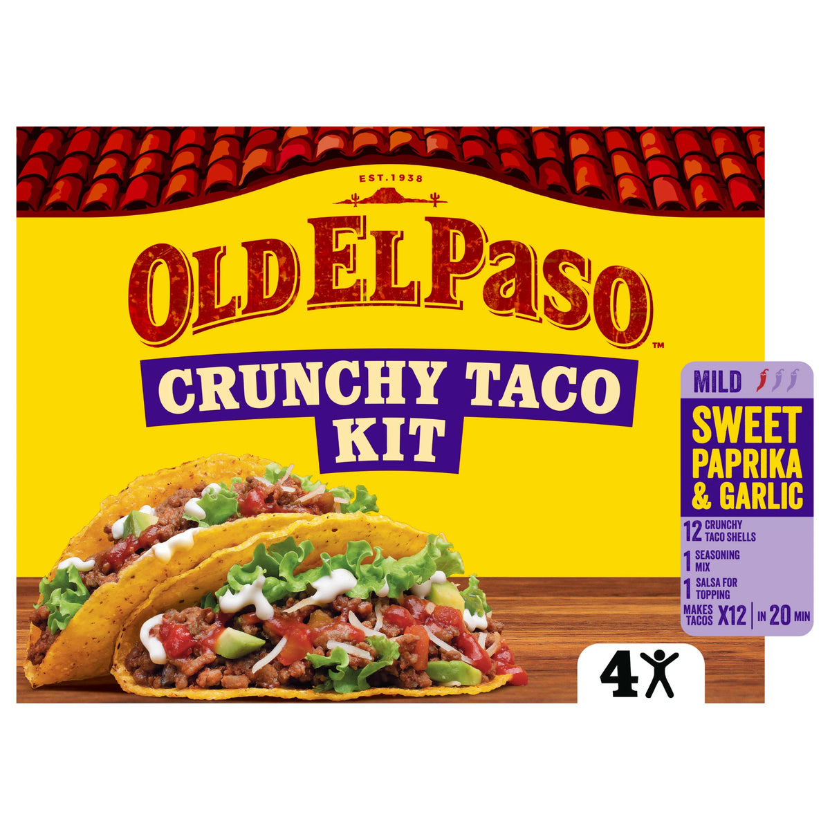 Old El Paso Sweet Paprika & Garlic Crunchy Taco Kit 287g — image 1