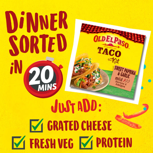 Old El Paso Sweet Paprika & Garlic Crunchy Taco Kit 308g — image 2