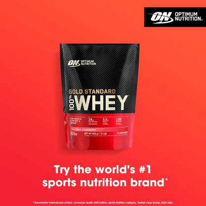 Optimum Nutrition Gold Standard 100% Whey Protein Powder - Delicious Strawberry 450g — image 3