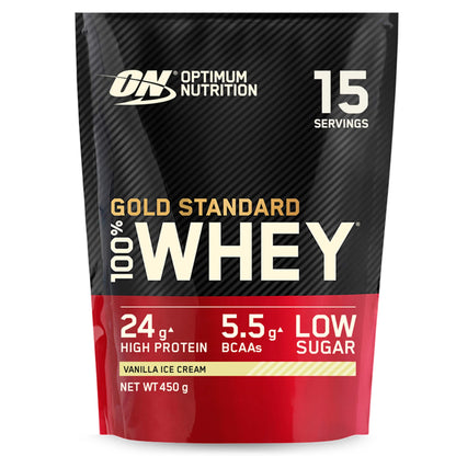 Optimum Nutrition Gold Standard 100% Whey Protein Powder - Vanilla Ice Cream 450g — image 1