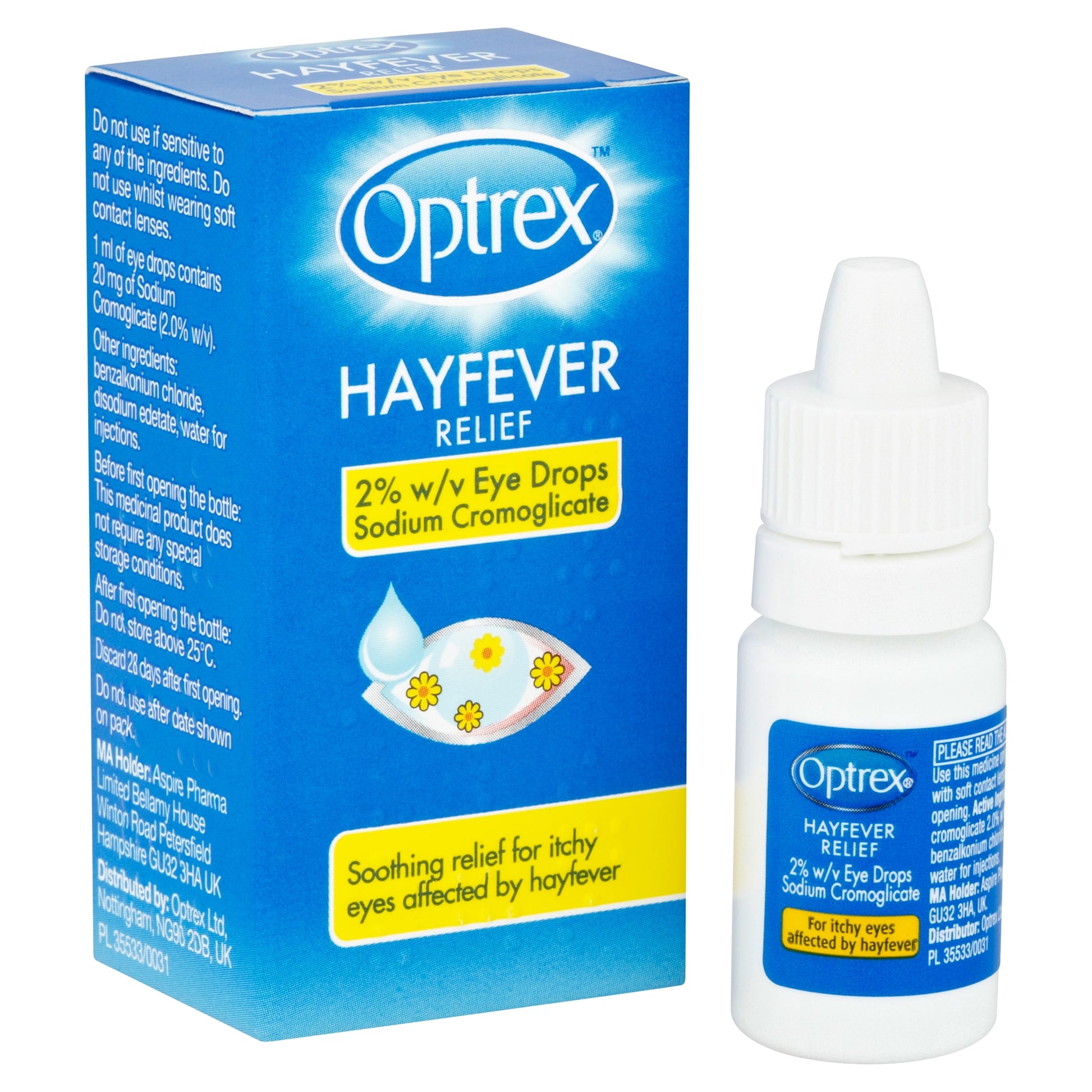 Optrex Hayfever Relief Eye Drops 2% W/V, Itchy Eyes 10ml — image 2