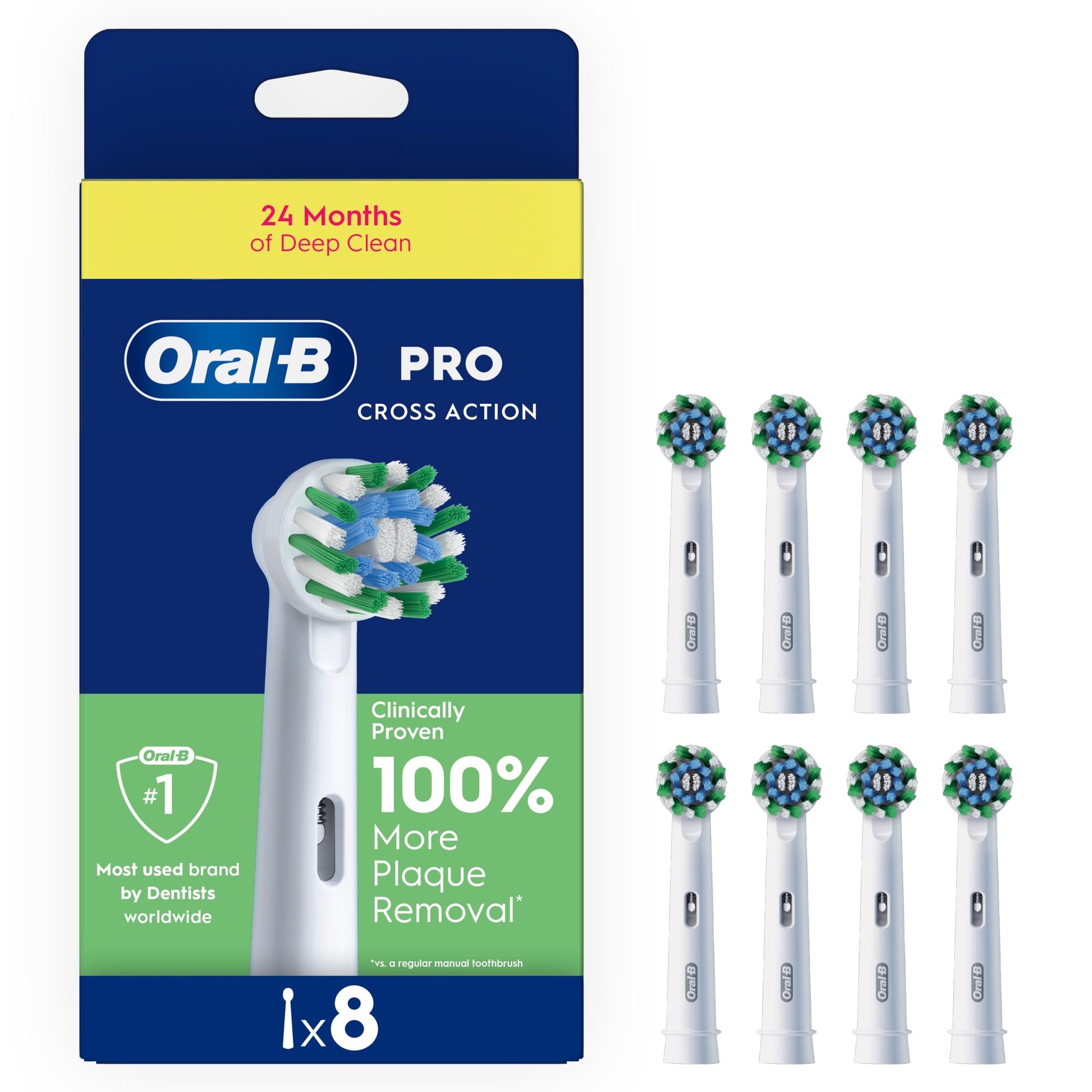 Oral-B Cross Action White Electric Toothbrush Replacement Heads 8 pack — image 1
