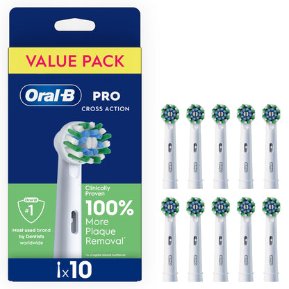 Oral-B Cross Pro Cross Action White Toothbrush Heads 10 Pack — image 1