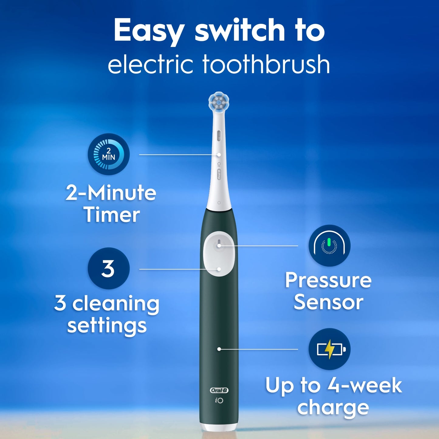 Oral-B iO Series 2 Clean & Care Green Electric Toothbrush & Travel Case — image 3
