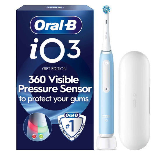 Oral-B Io3 Ice Blue Electric Toothbrush + Travel Case