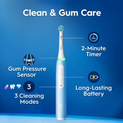 Oral-B iO3 Ice Blue Electric Toothbrush + Travel Case — image 3