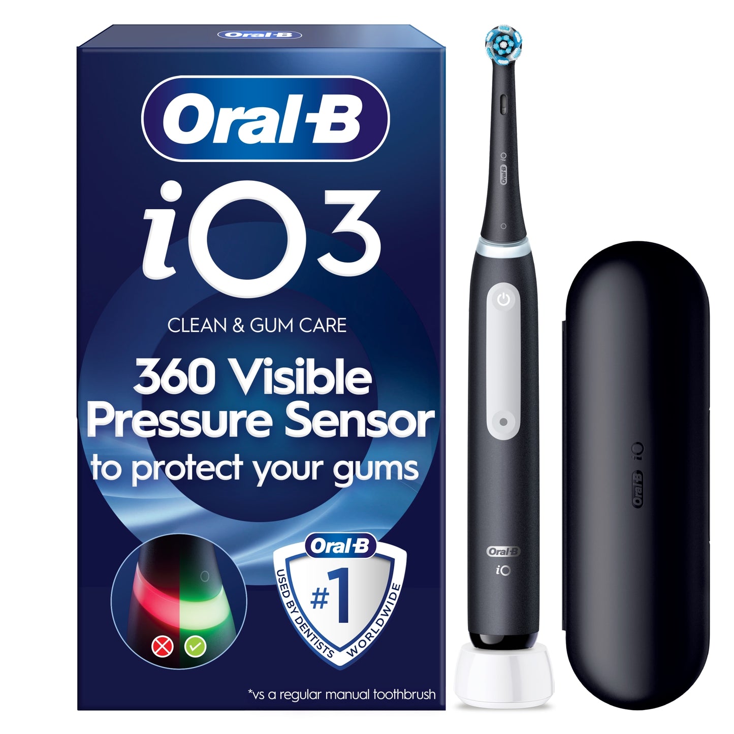 Oral-B Io3 Matte Black Electric Toothbrush Plus Travel Case — image 1