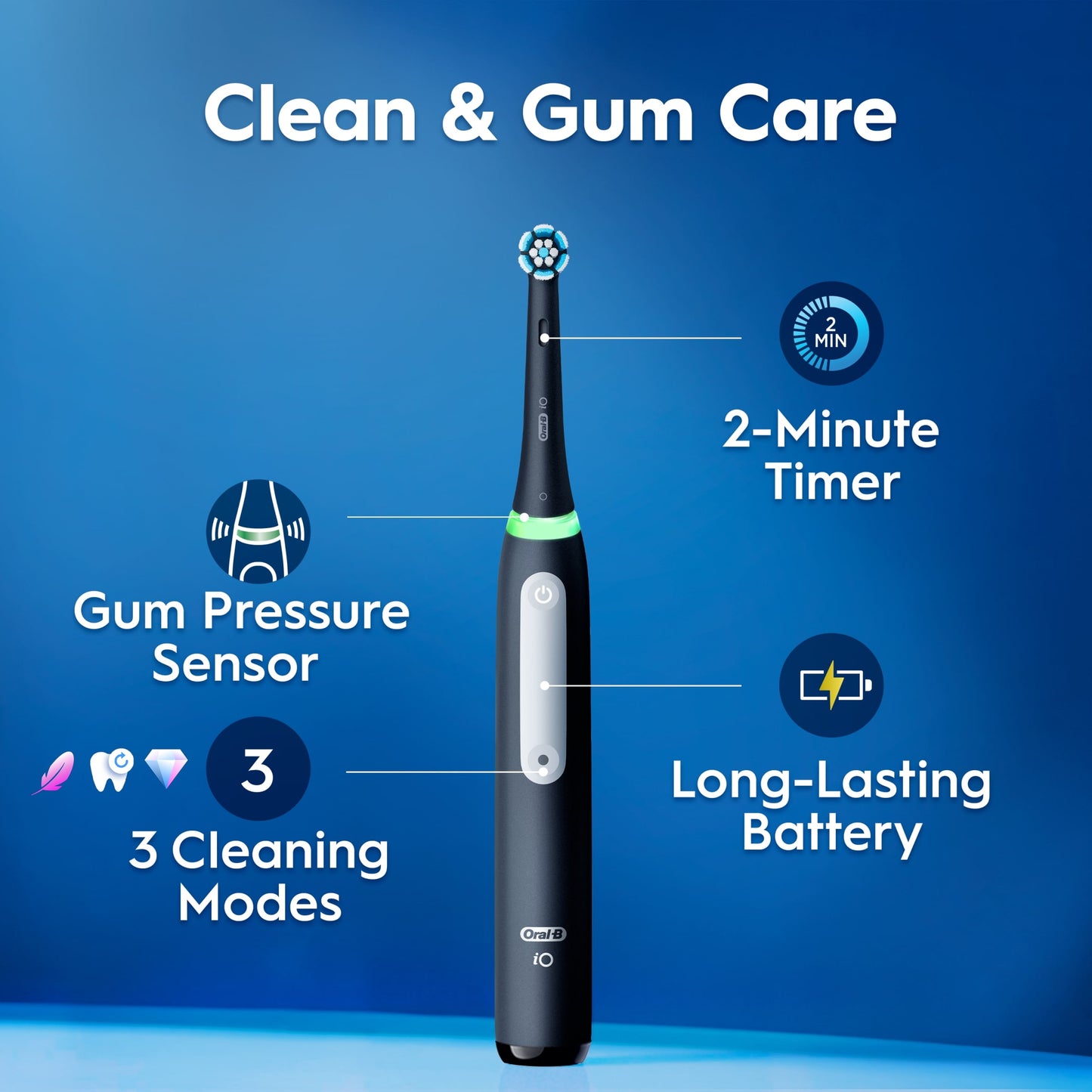 Oral-B Io3 Matte Black Electric Toothbrush Plus Travel Case — image 3