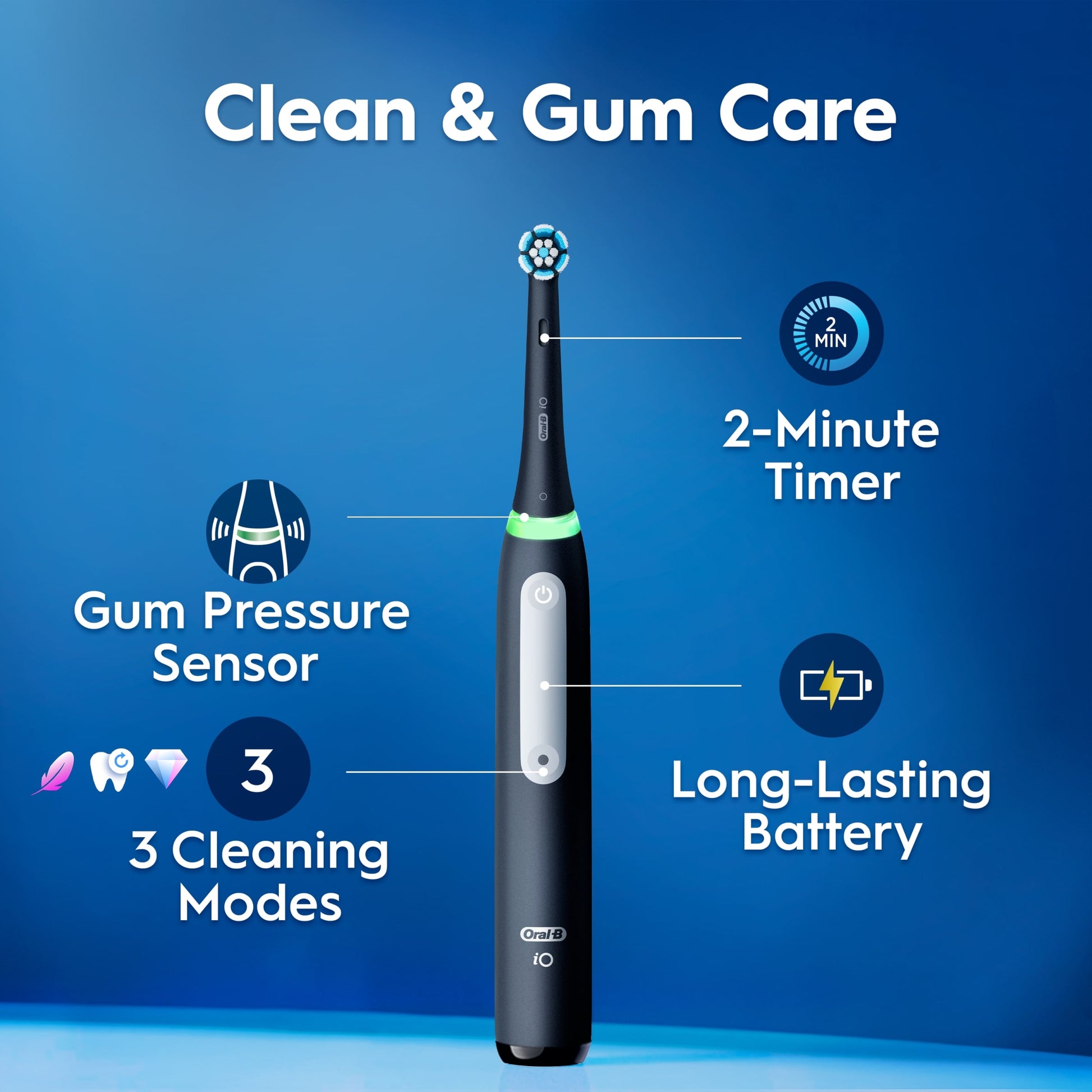 Oral-B Io3 Matte Black Electric Toothbrush Plus Travel Case — image 3