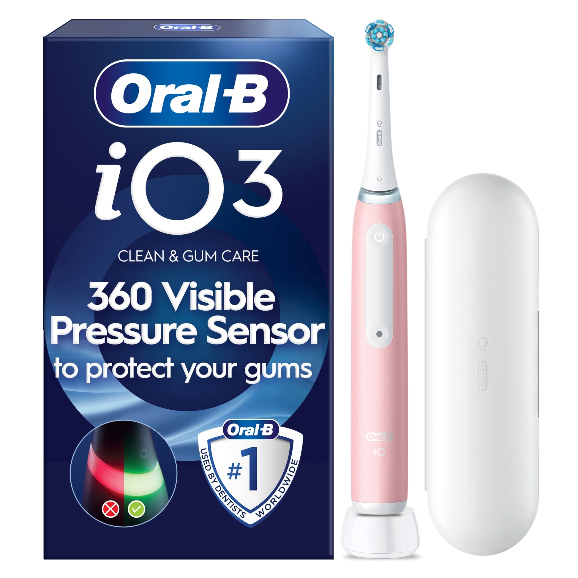 Oral-B Io3 Pink Electric Toothbrush & Travel Case — image 1