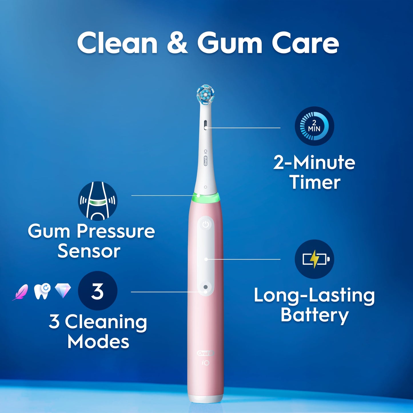 Oral-B Io3 Pink Electric Toothbrush & Travel Case — image 3