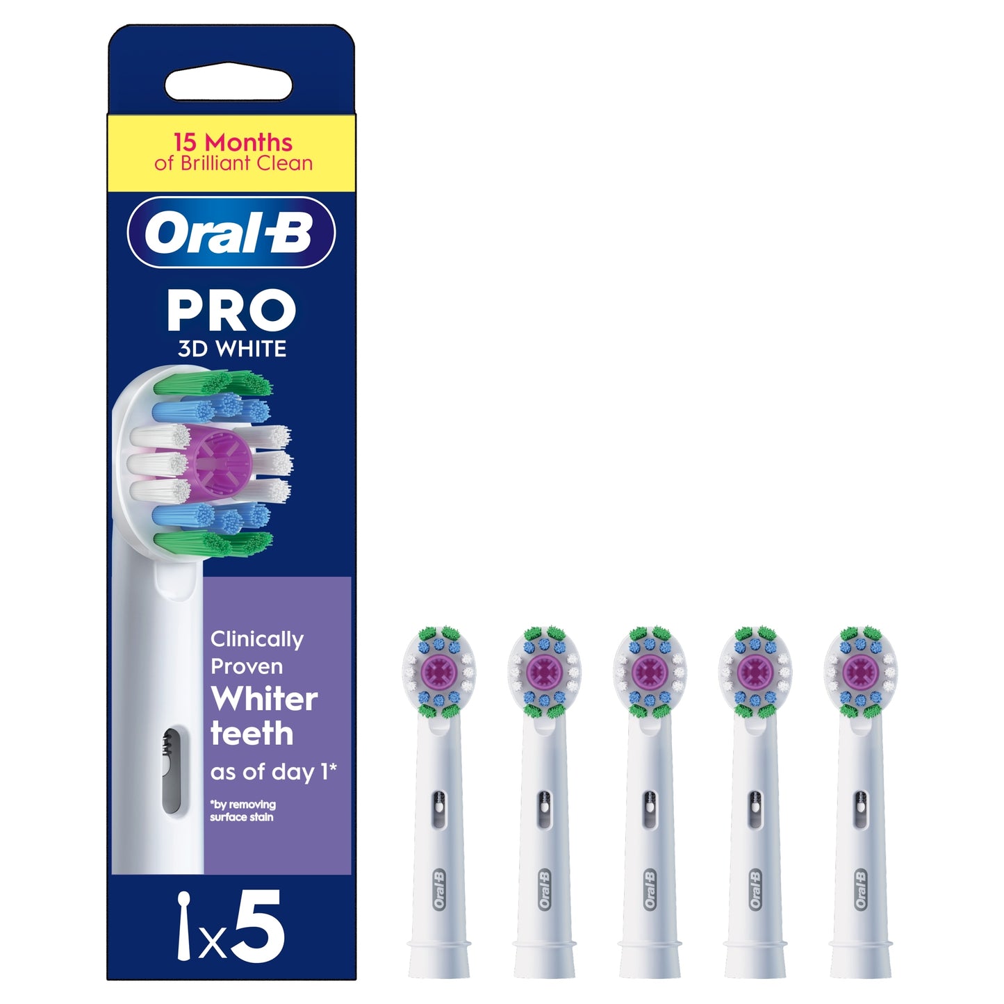 Oral-B Pro 3D White Replacement Electric Toothbrush Heads 5 pack — image 1